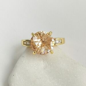 18k Gold Vermeil Imperial Topaz CZ Ring Size 8